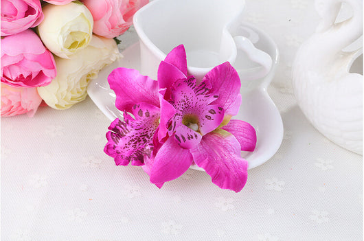Pasador Floral Doble Orquídea Tailandesa para Novia - Accesorio para el Cabello - Image 6