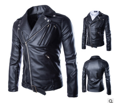 Abrigo de Cuero Slim Fit con Solapa - Image 3