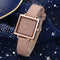 Reloj de Pulsera Cuadrado para Mujer con Cuero Contraído y Cristal