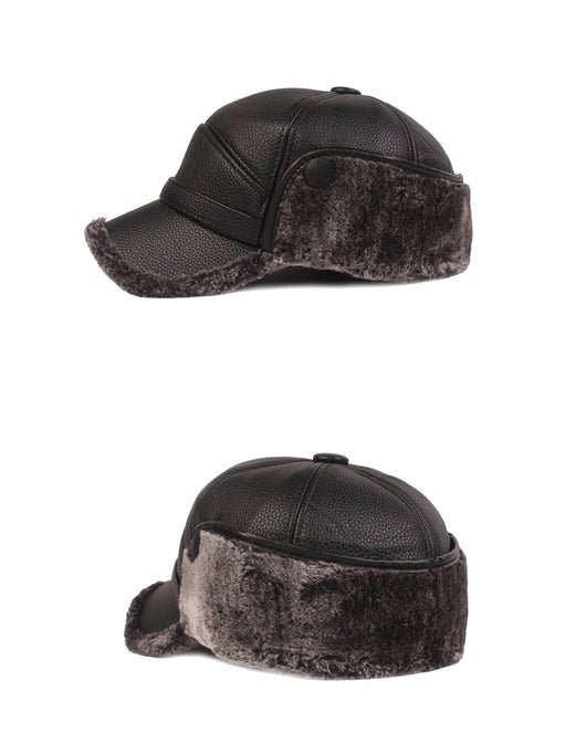Gorro de Cuero Grueso para Invierno con Protección de Orejas - Image 3