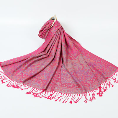 Bufanda Étnica Jacquard con Borlas de Cachemira - Image 36
