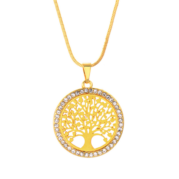 Collar Árbol de la Vida Cadena Larga Cristal Colgante Suéter - Image 5