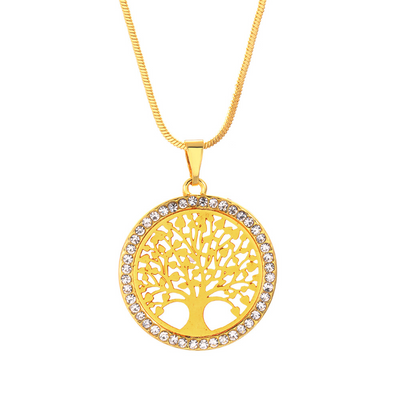 Collar Árbol de la Vida Cadena Larga Cristal Colgante Suéter - Image 5
