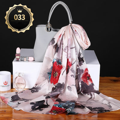Chal Otoño Invierno Mujer Satén Liso Crepe Elegante - Image 32