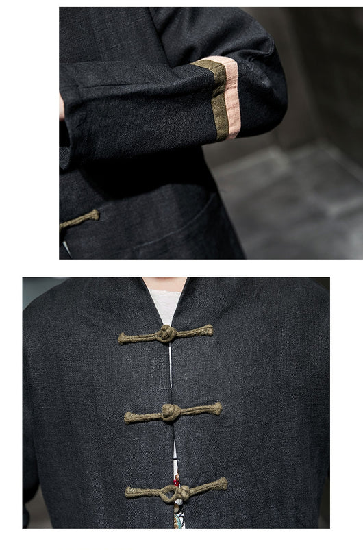 Chaqueta de Algodón y Lino con Detalles en Contraste - Image 6