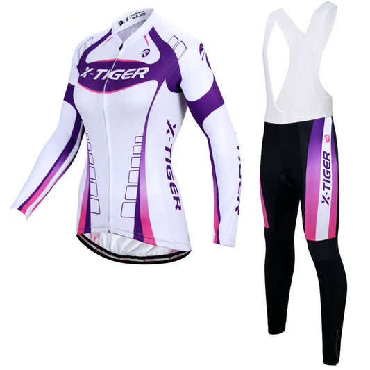 Conjunto de Jersey de Ciclismo Mujer Manga Larga Primavera-Otoño