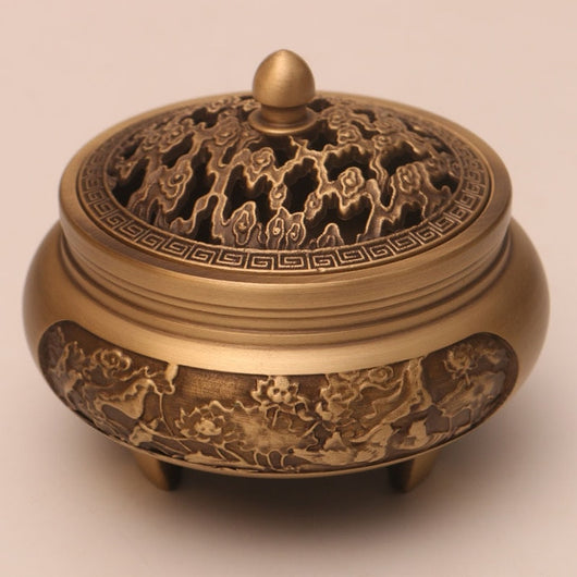 Quemador de Incienso de Cobre Puro Estilo Xuande - Artesanía Zen Tallada a Mano - Image 12