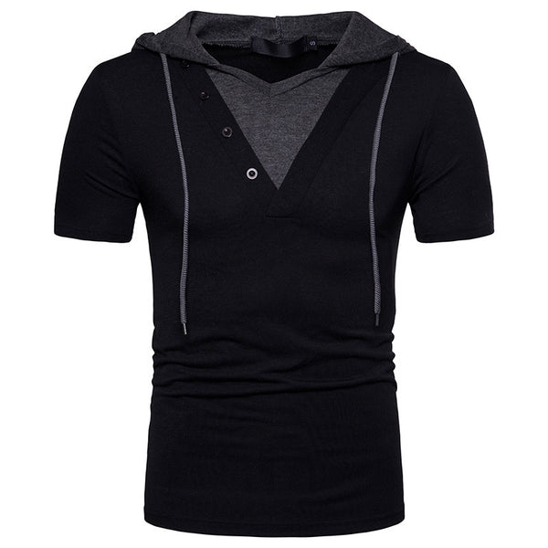 Playera Deportiva con Capucha de Manga Corta para Hombre