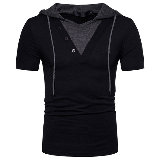 Playera Deportiva con Capucha de Manga Corta para Hombre - Image 2