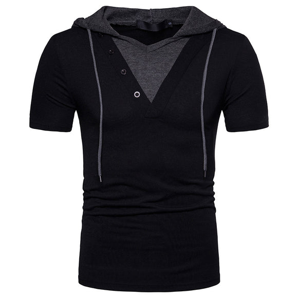 Playera Deportiva con Capucha de Manga Corta para Hombre