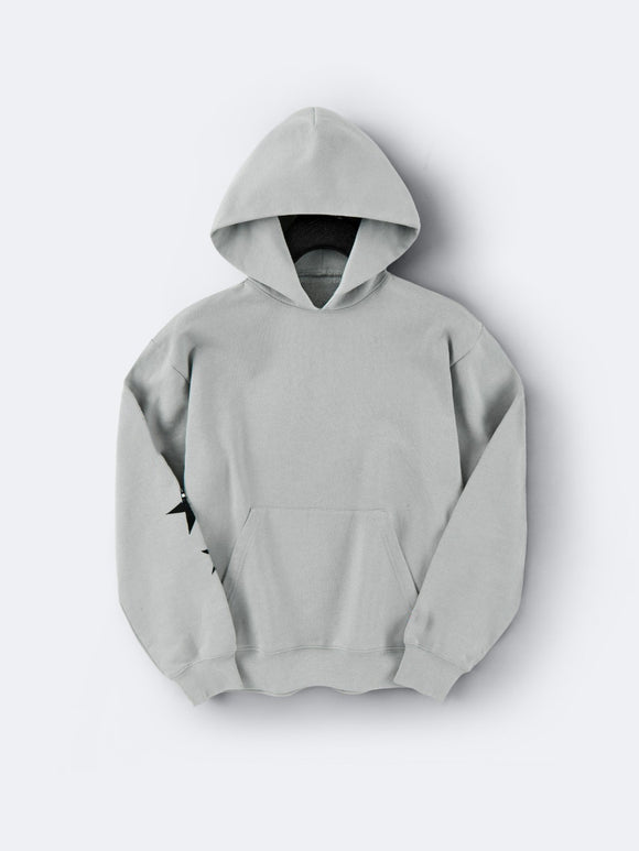 Sudadera con Capucha Gris Estampado Star Graffiti