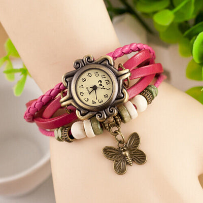 Reloj de Pulsera Enrollable en Cuero Genuino