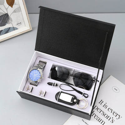 Set de Regalo Ejecutivo para Hombre: Reloj Cuarzo, Gafas de Sol, Bolígrafo y Llavero - Image 5