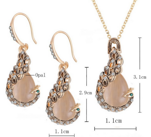 Conjunto de Joyería Elegante: Collar Gota de Cristal y Aretes con Ganchos - Image 7