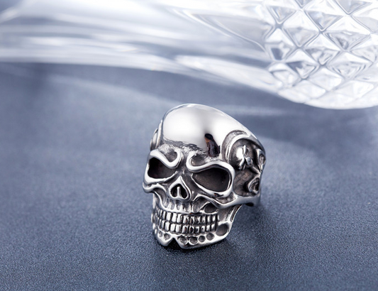 Anillo de Acero de Titanio para Hombre, Estilo Gótico Punk Rock