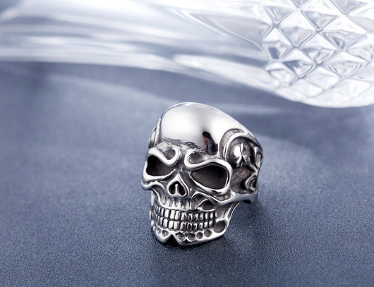 Anillo de Acero de Titanio para Hombre, Estilo Gótico Punk Rock