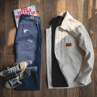 Pantalones Casuales Retro Japoneses con Detalle Tooling para Hombre - Image 2