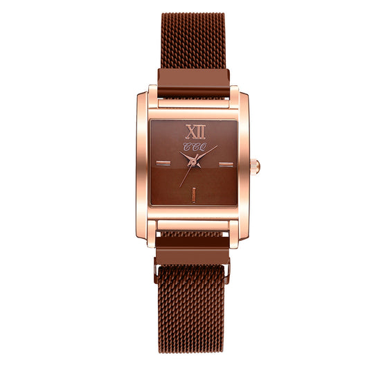 Reloj de Cuarzo Elegante Oro Rosa con Esfera Cuadrada Versátil - Image 14