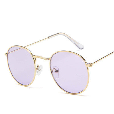 Round frame vintage sunglasses with silver metal frames and dark gray lenses on a white background. - Image 16