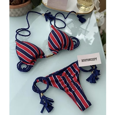 Bikini Tejido a Mano de Cuerda Pura para Playa - Image 16