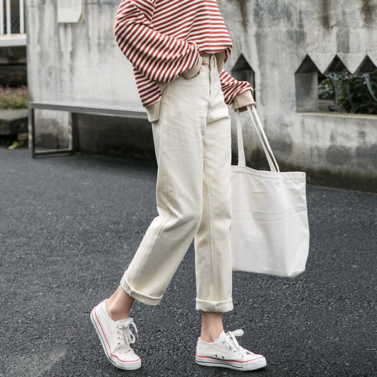 Jeans Sueltos de Cintura Alta Versátiles para Mujer - Image 8