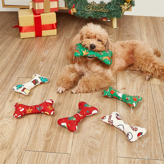 Juguete Peluche Navideño para Perros - Alivia Estrés y Mastica