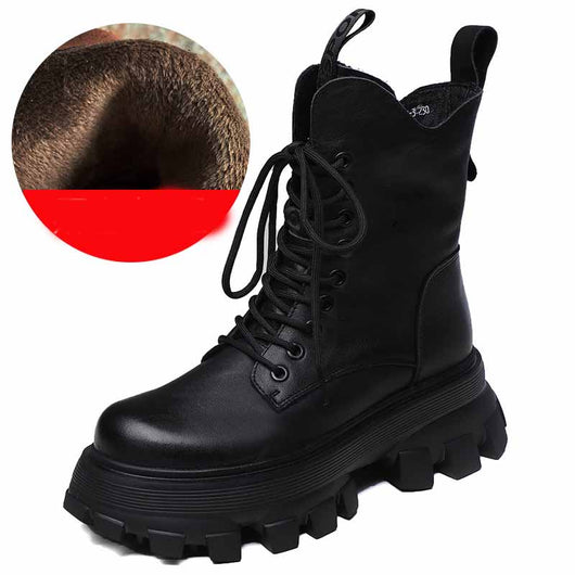 Botas Martin Plataforma Ligera con Espuma de Cuero - Comodidad Todo el Día - Image 11