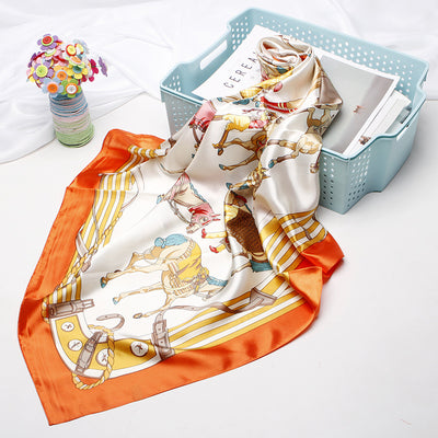 Pañuelo de Seda 90cm Estampado Anacardo - Image 62