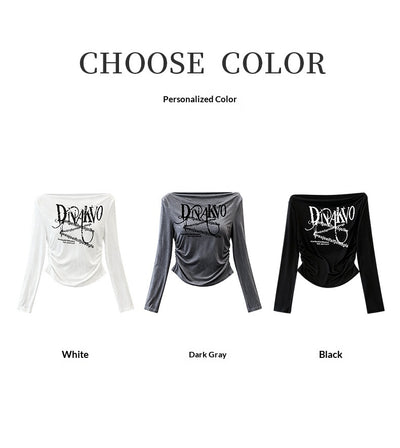 Blusa Manga Larga Hombro Asimétrico Ajustada y Reductora - Image 11
