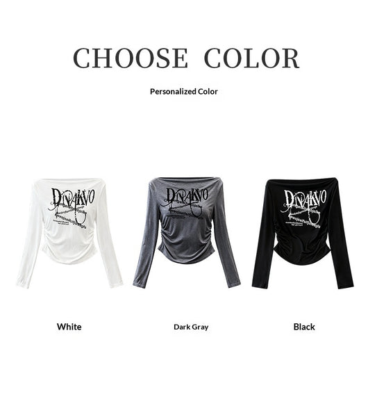 Blusa Manga Larga Hombro Asimétrico Ajustada y Reductora - Image 11