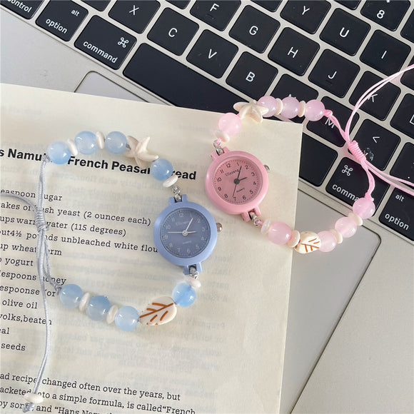 Reloj de Pulsera Beaded con Diseño Trendy de Alta Moda