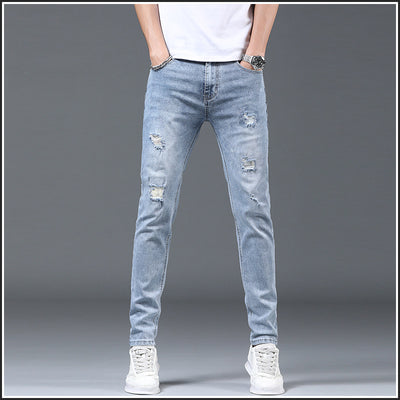 Pantalones Slim Fit Rotos Casuales para Hombre - Image 3