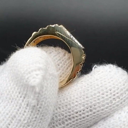 Anillo Retro de Aleación con Incrustaciones de Diamantes de Imitación - Image 4