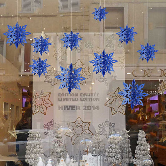 Set 6 Adornos Navideños 3D Recortables Copo de Nieve - Decoraciones Colgantes para Árbol y Hogar - Image 4