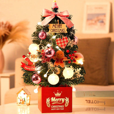 Árbol de Navidad Pequeño de Escritorio con Adornos Decorativos - Image 8