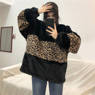 Buzo Cuello Alto con Cierre Estampado Leopardo - Image 3