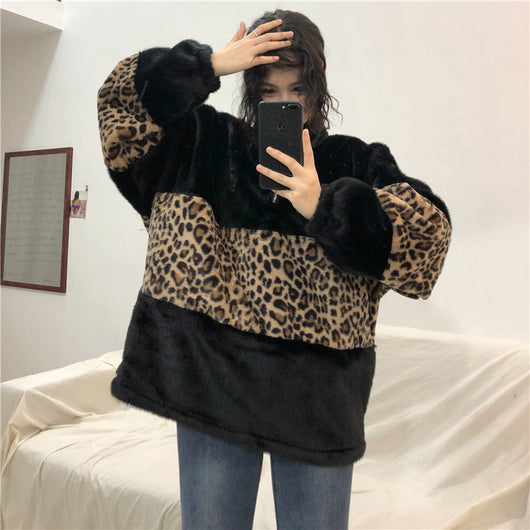 Buzo Cuello Alto con Cierre Estampado Leopardo - Image 3
