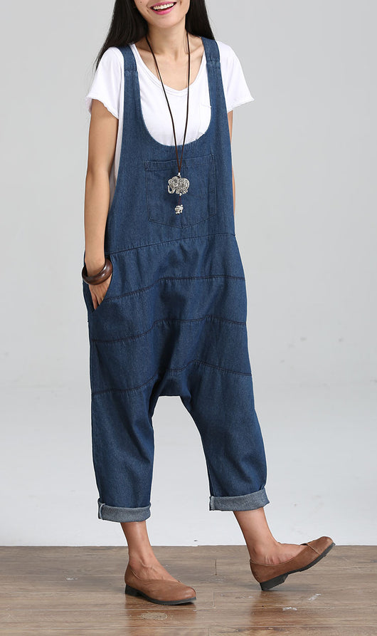 Mono Palazzo Vintage Denim con Tirantes y Bolsillos - Image 3