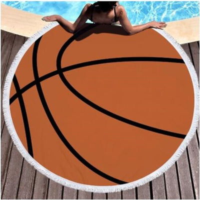 Toalla de Playa Estampado Baloncesto Redondo
