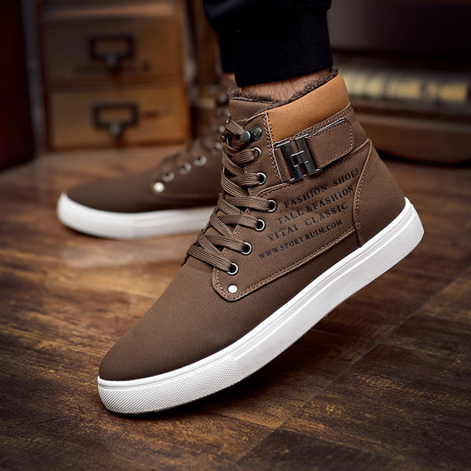 Botas de Invierno para Hombre con Forro Cálido - Zapatos de Cuero y Lona Premium - Image 5