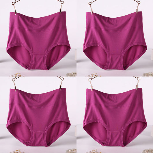 Pack 4 Pantaletas Cintura Alta Viscosa Suave Colores Lisos Mujer - Image 19