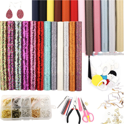 Set para Hacer Aretes DIY de Piel Sintética Doble Cara - Image 14