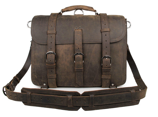 Bolsa Mensajero de Cuero Crazy Horse para Hombre - Estilo Premium - Image 8