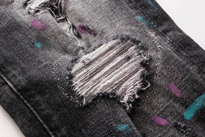 Pantalones Vaqueros Rotos con Parches para Hombre - Slim Fit Biker con Diseño Personalizado - Image 18
