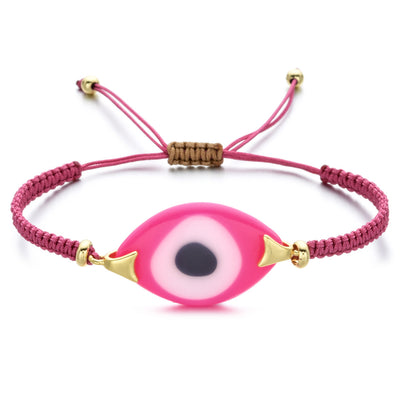 Pulsera Tejida a Mano con Ojo de Demonio Turco en Resina - Image 44