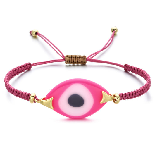 Pulsera Tejida a Mano con Ojo de Demonio Turco en Resina - Image 44