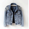 Chaqueta Denim Coreana Oversized con Tachuelas - Estilo Pesado para Primavera y Otoño