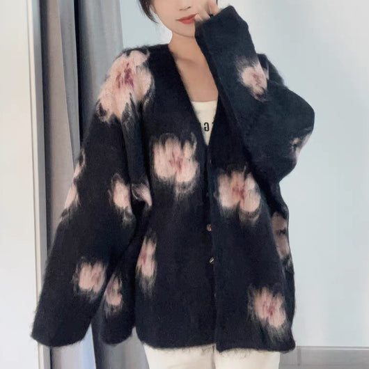 Suéter Abrigo Floral para Mujer - Otoño e Invierno - Image 4