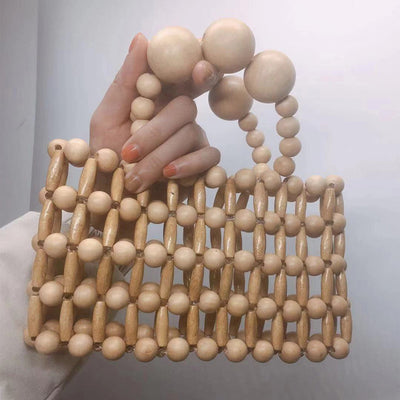 Bolsa Tejida con Cuentas de Madera - Image 3