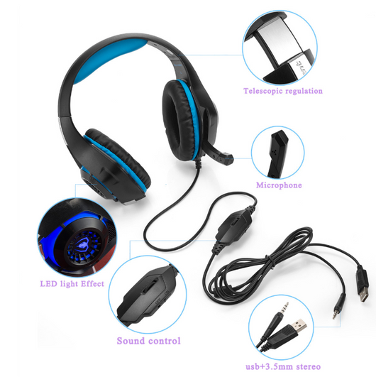 Auriculares Gaming Luminosos GM-1 con Micrófono y Luces LED - Image 6